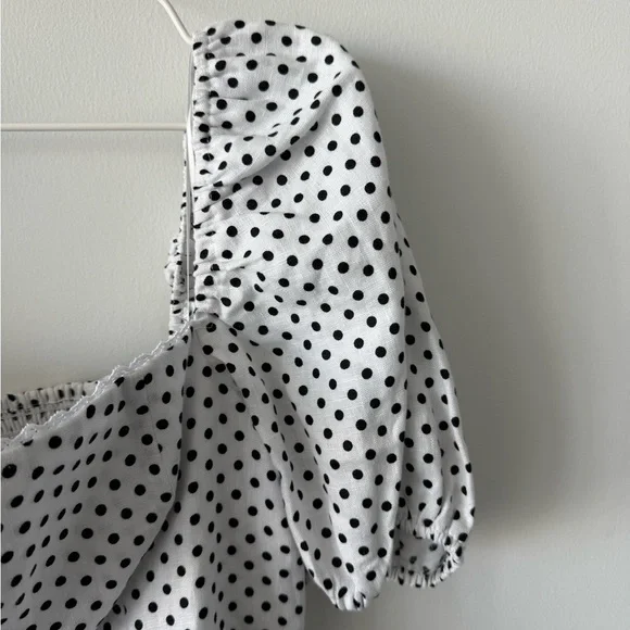 REFORMATION Malvina Linen Polka Dot Mini Dress - Picture 9 of 14